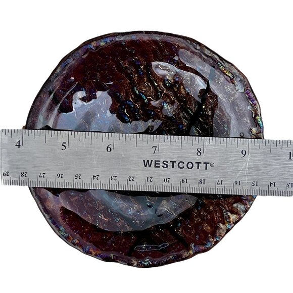 Handcrafted Dichroic Glass Decorative Plate Iridescent Accents 5.25” D Gift - Picture 10 of 10